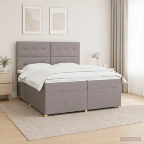 vidaXL Κρεβάτι box spring με στρώμα Taupe 200 x 200 cm Ύφασμα