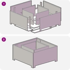 vidaXL Φωτιά Μαύρο 80 x 80 x 40 cm Ατσάλι