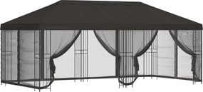 vidaXL Κιόσκι με Πλαϊνές Τοίχους 6 x 3 m Ανθρακί