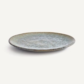 Σετ 4 επίπεδων πιάτων από stoneware με αντιδραστική εφυάλωση, DÉNIA