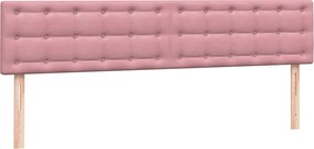 vidaXL Κρεβάτι Boxspring με Στρώμα Ροζ 180x210 εκ. Βελούδινο