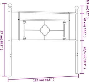 vidaXL Ανταλλακτικό κεφαλάρι Λευκό 107 εκ. Μεταλλικό