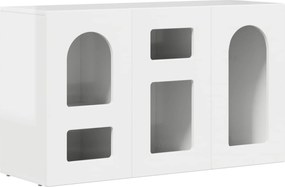 vidaXL Πλαϊνό γραφείο Υψηλής γυαλάδας λευκό 100 x 35 x 59 εκ