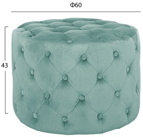 Σκαμπό Kassie Φυστίκι Βελούδο Τύπου Chesterfield Φ60x43 Υ Εκ.