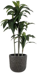 GloboStar® Artificial Garden LUCCA 20756 Επιδαπέδιο Πολυεστερικό Τσιμεντένιο Κασπώ Γλάστρα - Flower Pot Καφέ Φ31 x Υ28cm