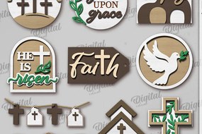 Σετ των 2 Intra απο ξύλο plywood 3mm-4mm πάχος διακοσμητικών δίσκων Christian Tiered Δίασταση 30x20 cm INTRAFABR-119971633