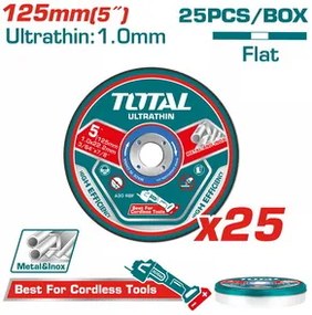 TOTAL ΔΙΣΚΟΣ ΚΟΠΗΣ ΙΣΙΟΣ ΙΝΟΧ/ΜΕΤΑΛΛΟΥ 125 Χ 1mm 25TEM ΣΕ ΜΕΤΑΛΛΙΚΟ ΚΟΥΤΑΚΙ (TAC21012525)