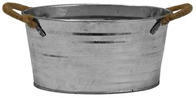 Κουβάς Οβάλ 00.05.5997 Ριγέ Με Σχοινί 18x10x10cm Inox Metal