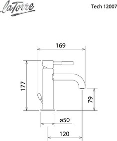 La Torre New Tech Black Matt 12007 - Μπαταρία νιπτήρα