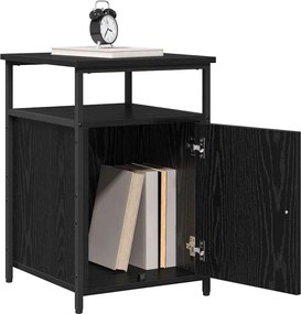 vidaXL Κομοδίνο Μαύρη δρυς Επεξεργασμένο ξύλο
