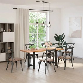 vidaXL Πόδια Τραπεζαρίας 2 τεμ. Μαύρα 60x(72-73) εκ. Ατσάλι