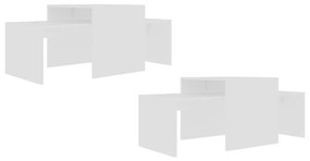Σετ Τραπεζάκια Σαλονιού Λευκά 100 x 48 x 40 εκ. από Μοριοσανίδα - Λευκό