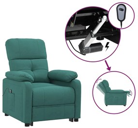 vidaXL Πολυθρόνα Ανακλινόμενη Ηλεκτρική Πράσινο Υφασμάτινη