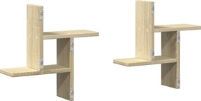 vidaXL Ραφιέρες Τοίχου 2 τεμ. Sonoma Δρυς 38x12x38 εκ. από Επεξ. Ξύλο