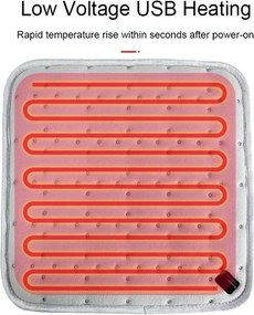 Θερμαινόμενο μαξιλάρι καθίσματος 45x45εκ γκρι