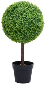 vidaXL Πυξάρι Τεχνητό με Σφαιρικό Σχήμα Πράσινο 50 εκ. με Γλάστρα