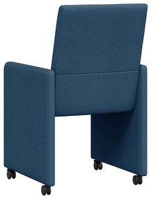 vidaXL Καρέκλες φαγητού με τροχούς 2 pcs Μπλε 57 x 66 x 94 εκ ύφασμα