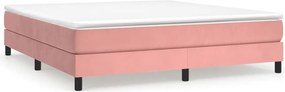 vidaXL Κρεβάτι Boxspring με Στρώμα Ροζ 180x200 εκ. Βελούδινο