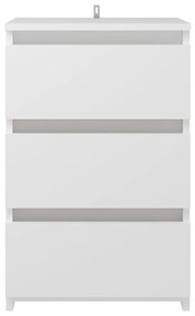 vidaXL Κομοδίνο Λευκό 40 x 35 x 62,5 εκ. από Μοριοσανίδα