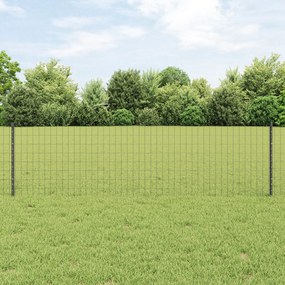 vidaXL Euro Φράχτης με 11 Πόδια Γκρι 0.6x25 m Χάλυβα