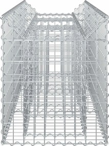 vidaXL Ανασηκωμένο κρεβάτι gabion Ασημί
