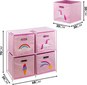 ΠΑΙΔΙΚΌ ΈΠΙΠΛΟ DRAWER CABINET 4 STORAGE BOXES C80653200