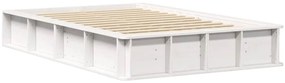 vidaXL Σκελετός Κρεβατιού Λευκό 210 x 158 x 30 εκ Στερεά ξυλεία πεύκου