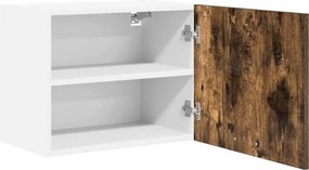 vidaXL Κρεμαστό ντουλάπι 2 pcs Καπνιστός Δρυς και Λευκό
