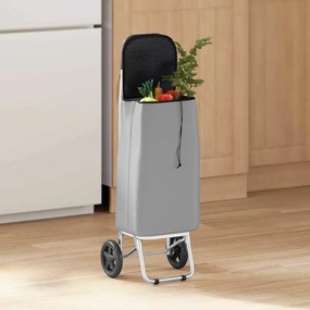 vidaXL Καρότσι Αγορών Γκρι 35 x 28 x 92 εκ. Ύφασμα Oxford