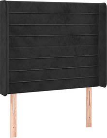 vidaXL Κρεβάτι Boxspring με Στρώμα &amp; LED Μαύρο 90x190 εκ. Βελούδινο