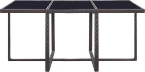 vidaXL Σετ Τραπεζαρίας Εξ. Χώρου 11 τεμ. Καφέ Συνθ. Ρατάν με Μαξιλάρια