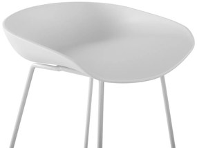 Σκαμπό μπαρ NAILA Μεταλλικό με Κάθισμα PP Λευκό 47x47x83 εκ. 2αδα 47x47x83 εκ.