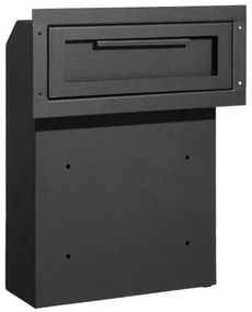 VEVOR Through The Door Key Drop Box 12x6x16&quot; Mailbox with 1.8&quot;12&quot; Key Lock Black