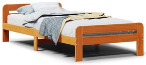 vidaXL Σκελετός Κρεβ. Χωρίς Στρώμα Καφέ Κεριού 75x190 εκ Μασίφ Πεύκο