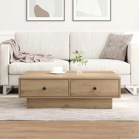 vidaXL Τραπέζι Καφέ Μασίφ Δρυς Λούστρο, MDF 90 x 90 x 28 εκ. Αποθήκευση