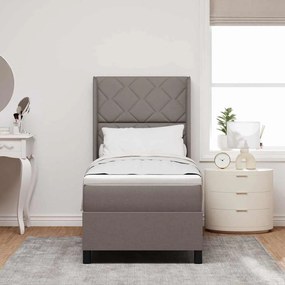 vidaXL LED Κρεβάτι με βάθρο με στρώμα Taupe 80 x 200 cm ύφασμα