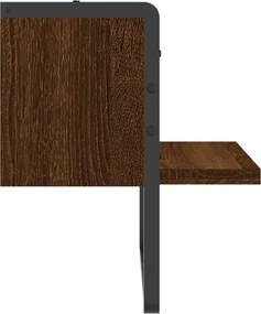 vidaXL Ράφι Τοίχου με Μπάρα Καφέ Δρυς 30 x 25 x 30 εκ.