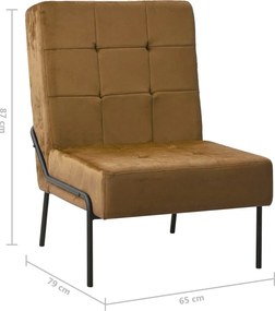 vidaXL Καρέκλα Χαλάρωσης 65 x 79 x 87 Καφέ Βελούδινη