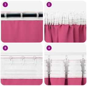 vidaXL Κουρτίνες 2 pcs Φωτεινό Ροζ 225 x 140 εκ. Πολυεστέρας