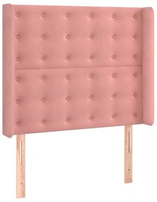 vidaXL Κρεβάτι Boxspring με Στρώμα &amp; LED Ροζ 80 x 200 εκ. Βελούδινο