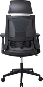 BF8750 Πολυθρόνα Γραφείου Διευθυντή, Mesh Μαύρο, Ύφασμα Μαύρο   1τμχ