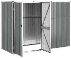 vidaXL Αποθήκη Εργαλείων Κήπου Γκρι 225 x 89 x 161 εκ. Γαλβαν. Ατσάλι