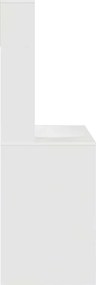 vidaXL Γραφείο με ράφι Λευκό 91 x 50 x 149 εκ Επεξεργασμένο ξύλο