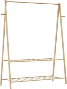 vidaXL Κρεμάστρα Ρούχων με Ράφια 132x45,5x150,5 εκ. Μπαμπού