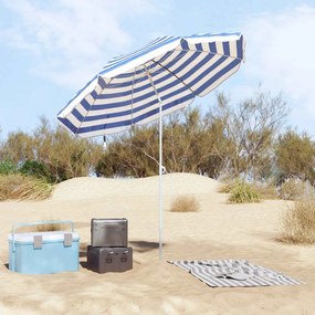 vidaXL Ομπρέλα Κήπου 240 cm 170T πολυεστέρας Μπλε και άσπρο