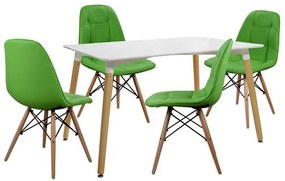 Set Dining table 5 pieces Table Minimal 120x80- Cosy Green