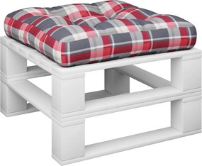 vidaXL Μαξιλάρι Παλέτας Γκρι Καρό Υφασμάτινο