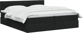 vidaXL LED Κρεβάτι αποθήκευσης με στρώμα Μαύρο 200 x 200 cm Ύφασμα