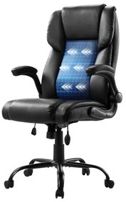 VEVOR Executive Chair High Back Desk Chair Flip-up Armrests Lumbar Support Black