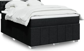 vidaXL Κρεβάτι Boxspring με Στρώμα Μαύρο 160x200 εκ. Υφασμάτινο